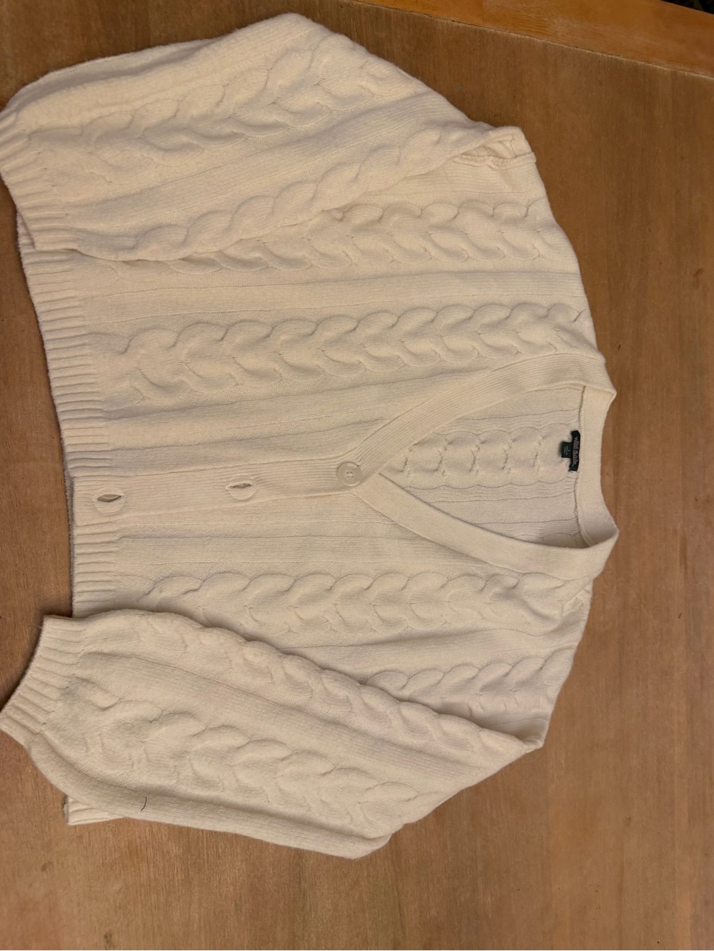wild fable Cream Cable Knit Button Cardigan